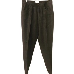 TALBOTS PETITES IRISH LINEN CAREER BLACK PANTS  Sz 12P Retail $98 EUC